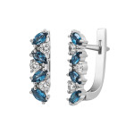 Серьги с нано лондон топазом 037N-3310