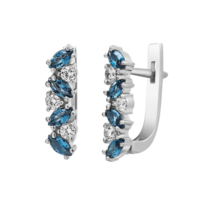 Серьги с нано лондон топазом 037N-3310