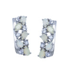 Срібні сережки з опалом та фіанітом 038-5510