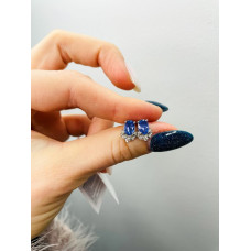 Серебряные серьги с натуральным танзанитом 081-3510