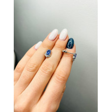 Серебряные серьги с натуральным танзанитом 081-3510