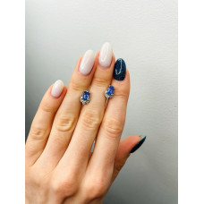 Серебряные серьги с натуральным танзанитом 081-3510