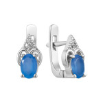 Серебряные серьги с голубым кварцем 083-3210
