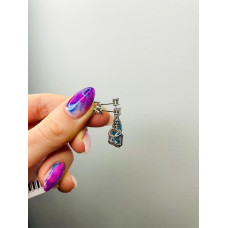 Срібні сережки з свіс топазом та фіанітом 110-3010