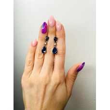 Серебряные серьги с сапфиром 111-316810