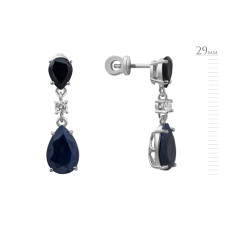 Серебряные серьги с сапфиром 111-316810