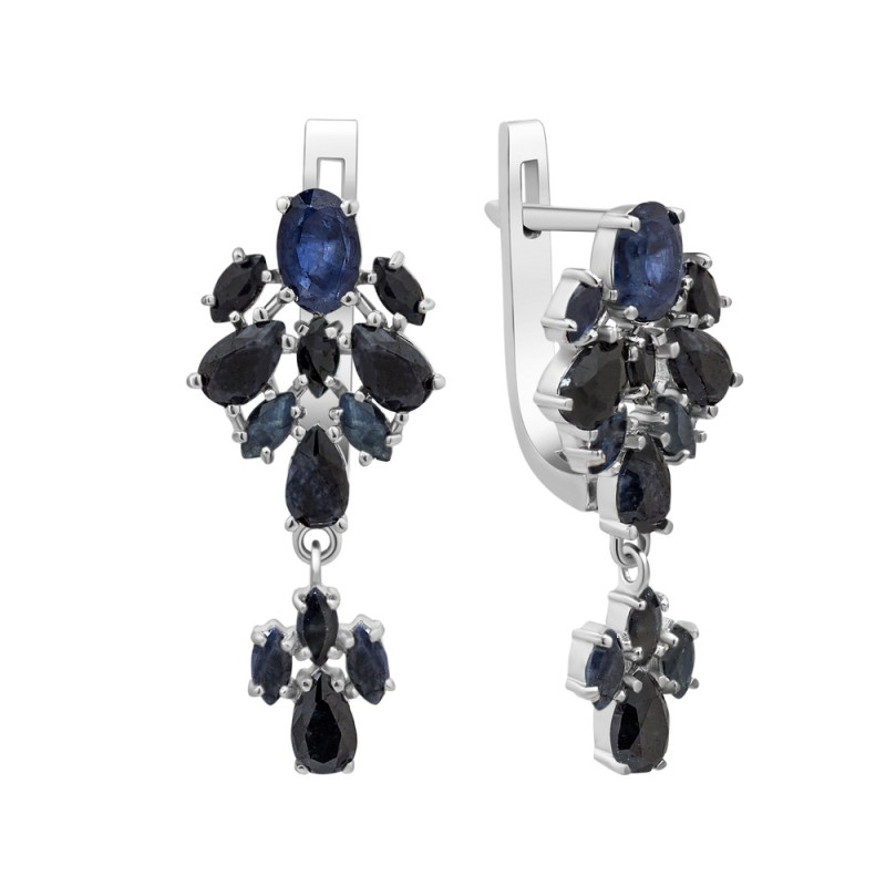 Серебряные серьги с сапфиром 139-31