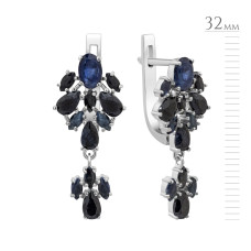 Серебряные серьги с сапфиром 139-31