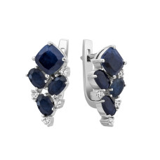 Серебряные серьги с сапфиром 143-3110