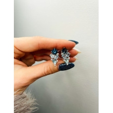 Срібні сережки з лондон топазом та скай топазом 143-333910