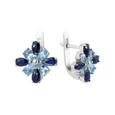 Серебряные серьги с сапфиром 180-3130