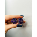 Silver earrings with natural amethyst 186-6210