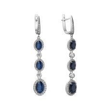 Серебряные серьги с сапфиром 191-3110
