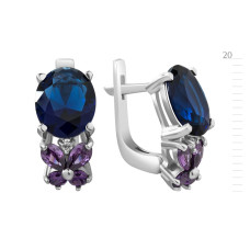 Серебряные серьги с фианитом Anzhelika-316110