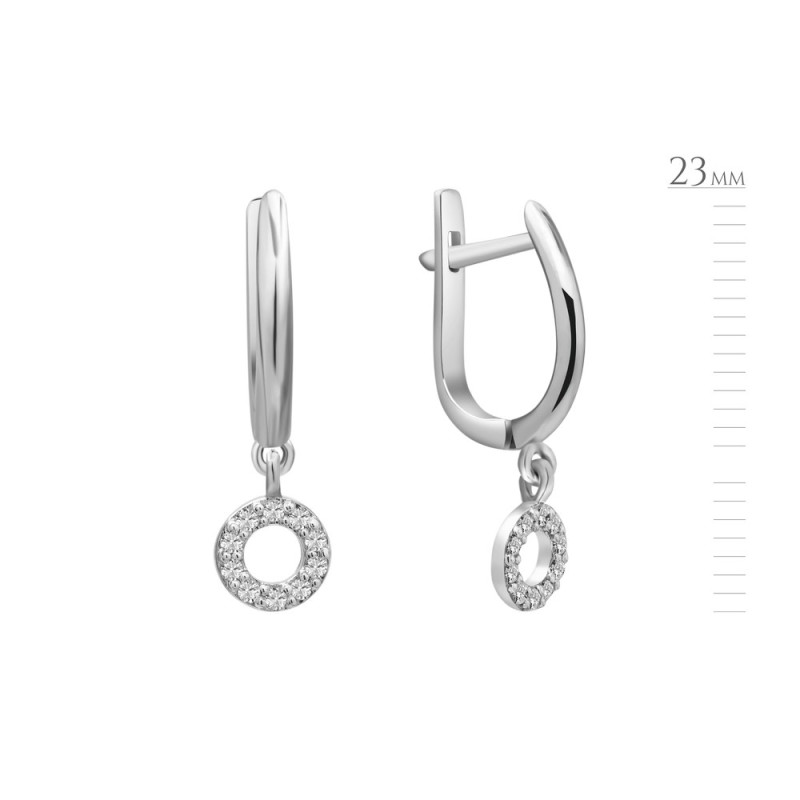 Серебряные серьги с бриллиантом B042-10