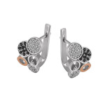 Серебряные серьги со вставками золота и фианита Galaxy-1020