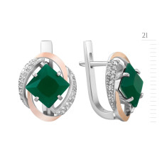 Серебряные серьги с фианитом Gemma-7310