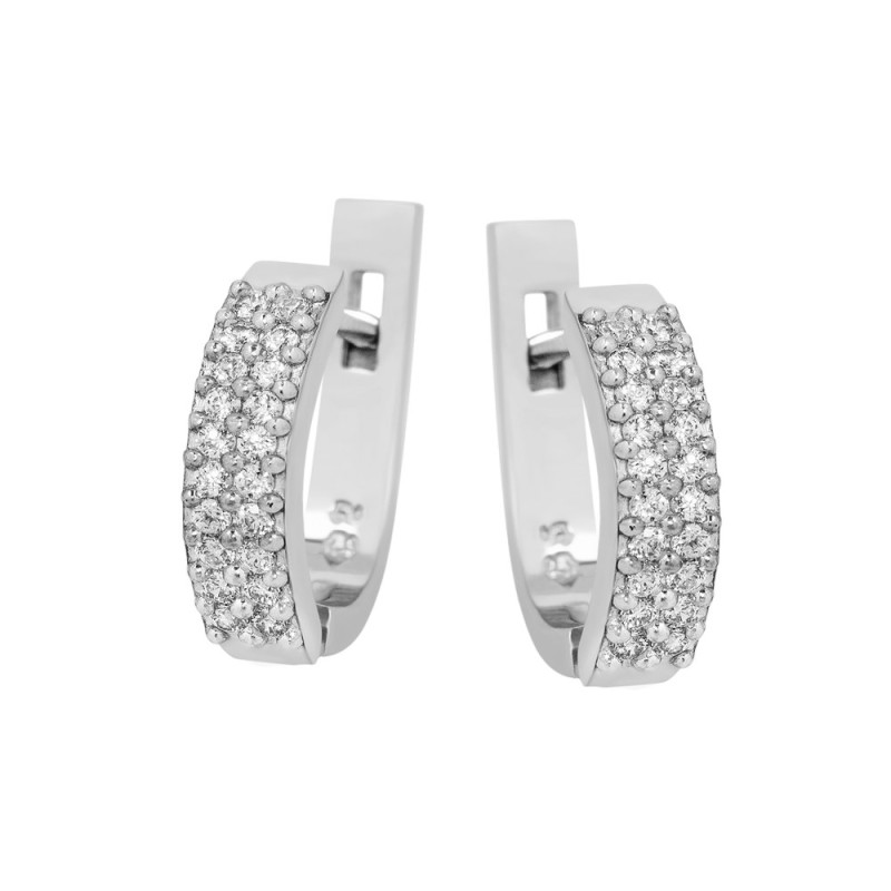Silver earrings with cubic Zirconia inserts S051-10