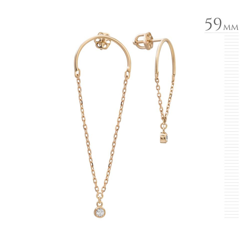Золотые серьги с фианитом G030CZ-10
