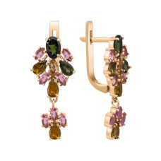 Gold earrings with tourmaline 139G-65