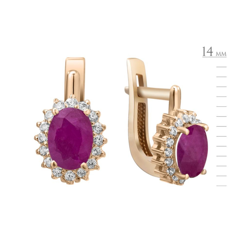 Золоті сережки з рубіном G010-4410
