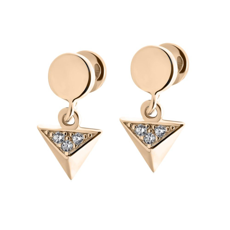 Золотые серьги с фианитами S061G-10.