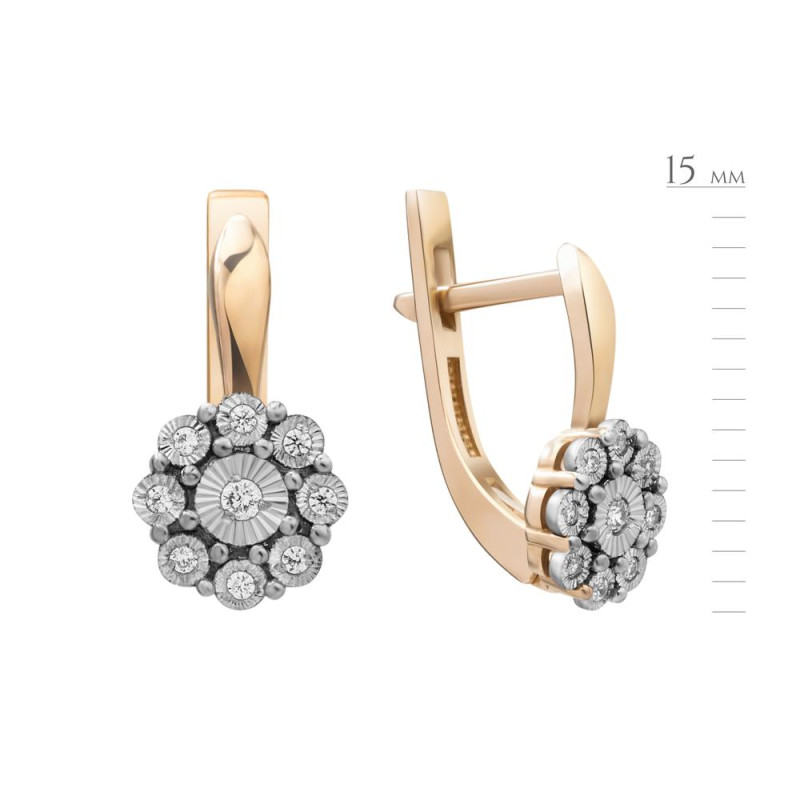 Золотые серьги с фианитом G032CZ-10