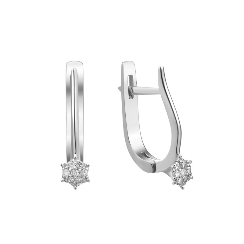 Золотые серьги с бриллиантом B036G-10.