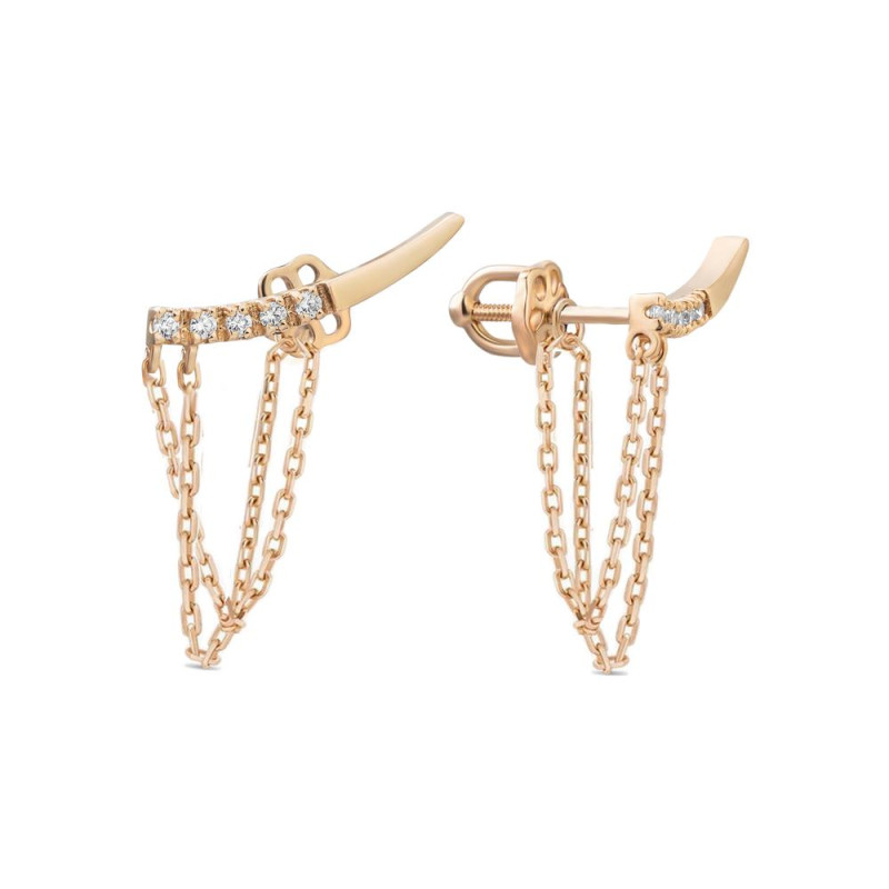 Золотые серьги с фианитом G036CZ-10