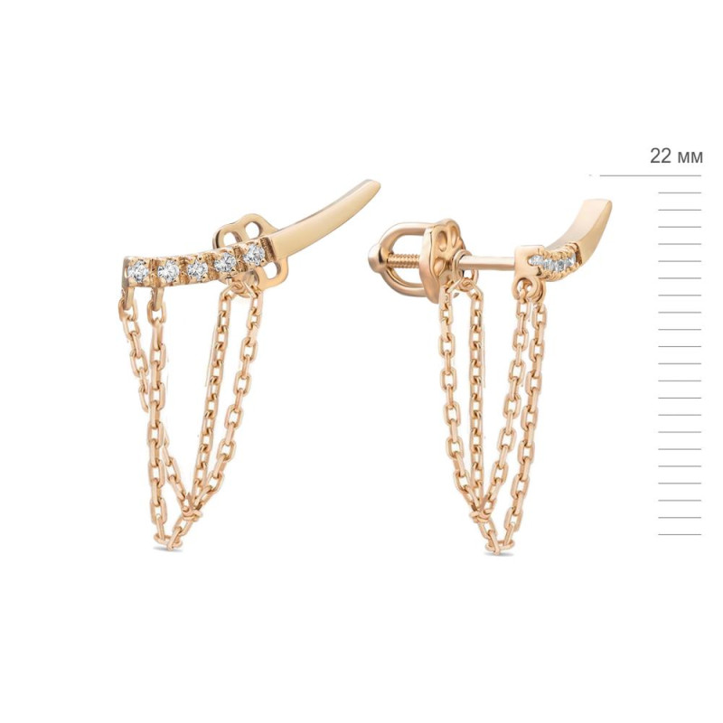 Золотые серьги с фианитом G036CZ-10