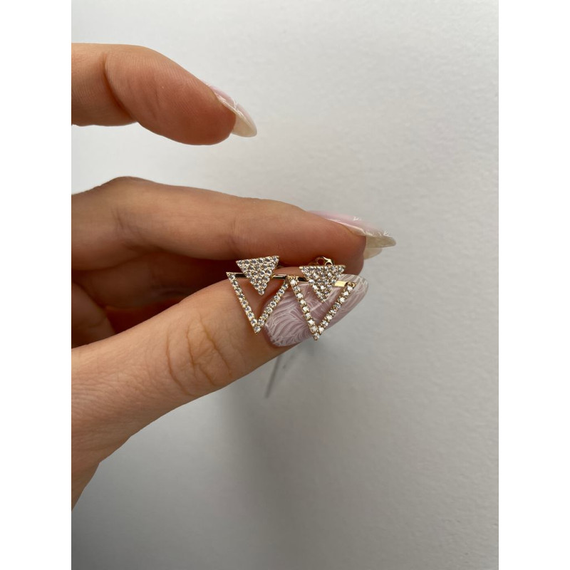 Золотые серьги с фианитом G039CZ-10