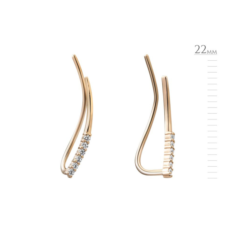 Золотые серьги с фианитом G029CZ-10