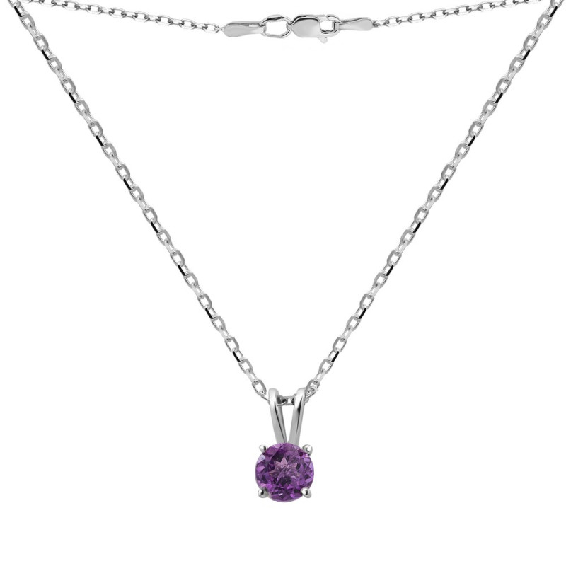 Серебряное колье с аметистом 119-62