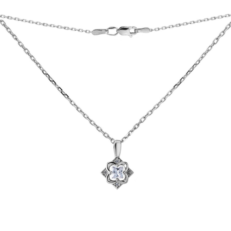 Серебряное колье со вставкам S085-10