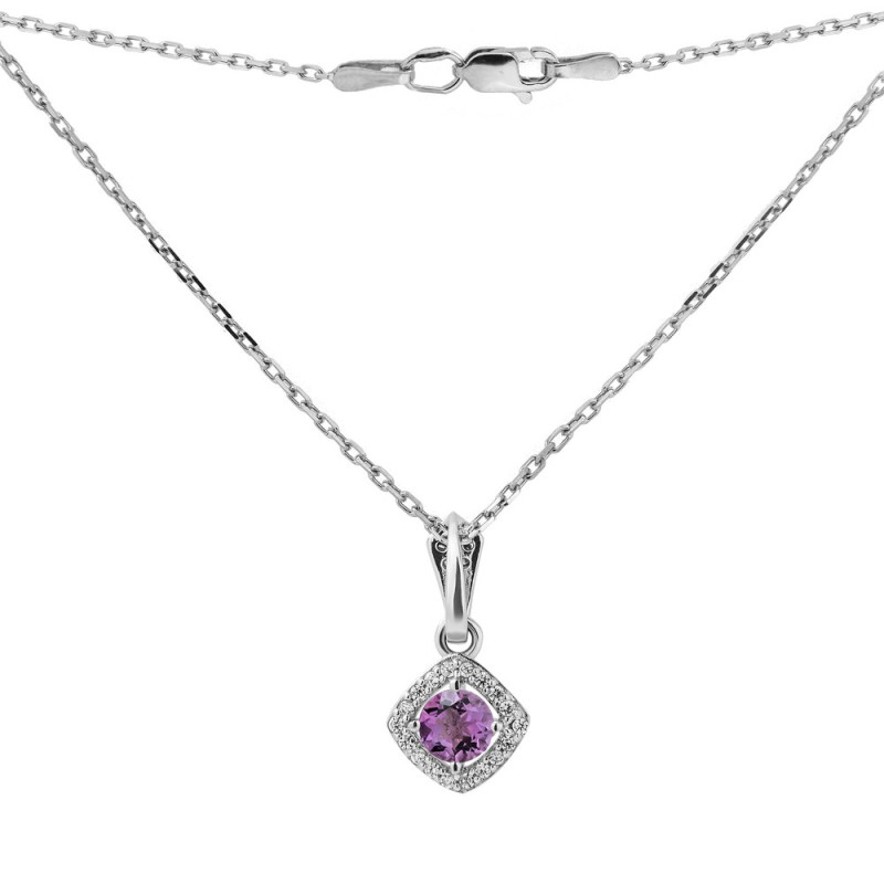 Silver necklace with amethyst 128-6210