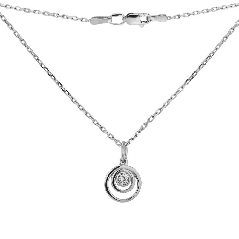 Серебряное колье со вставкам S089-10