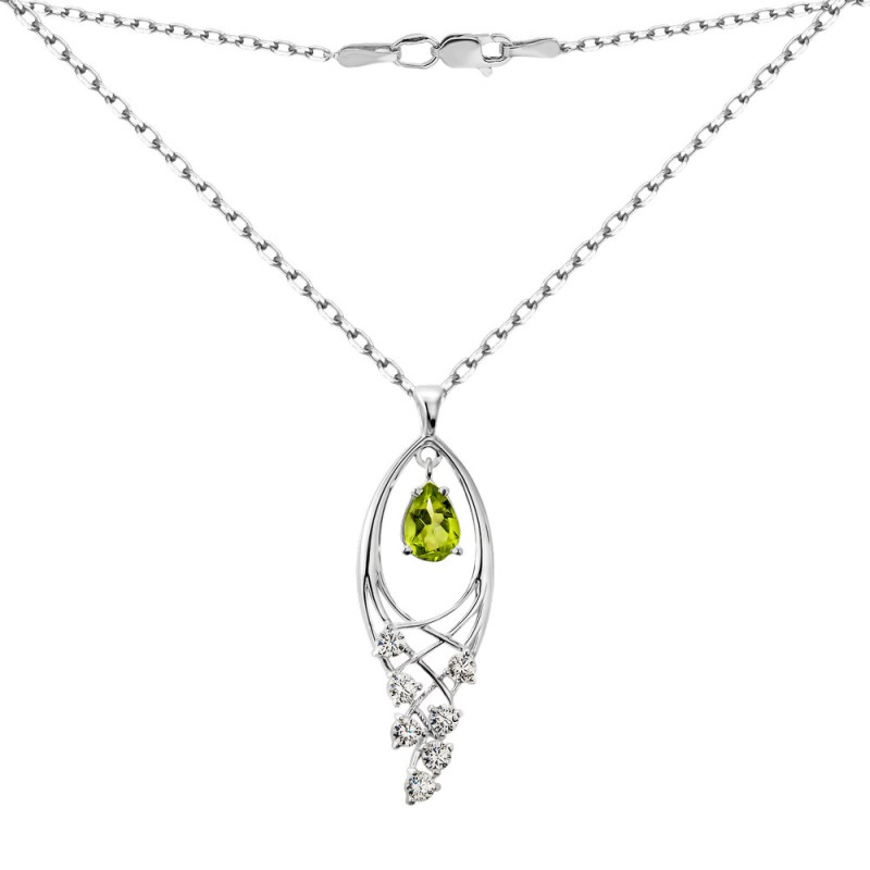 Серебряное колье с перидотом 109-5310