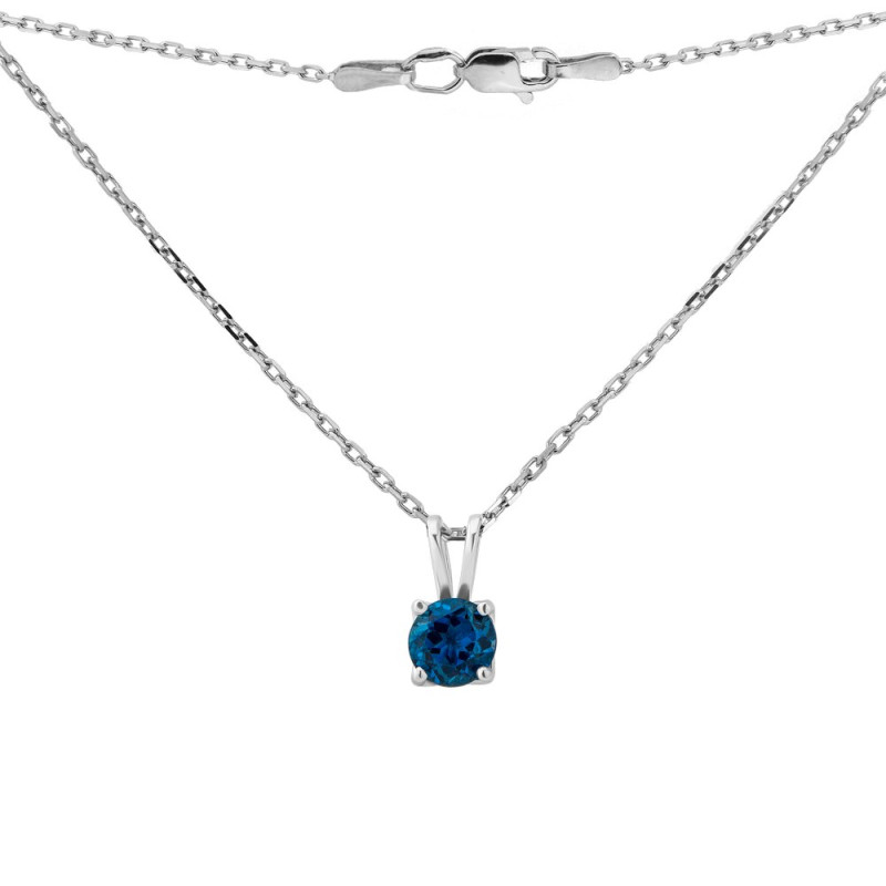 Серебряное колье со вставками лондон топаза 117-33