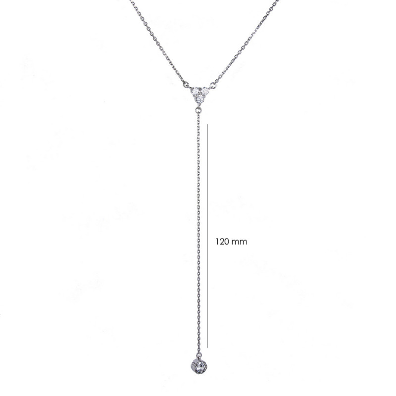 Серебряное колье с куб.цирконием Amour-10