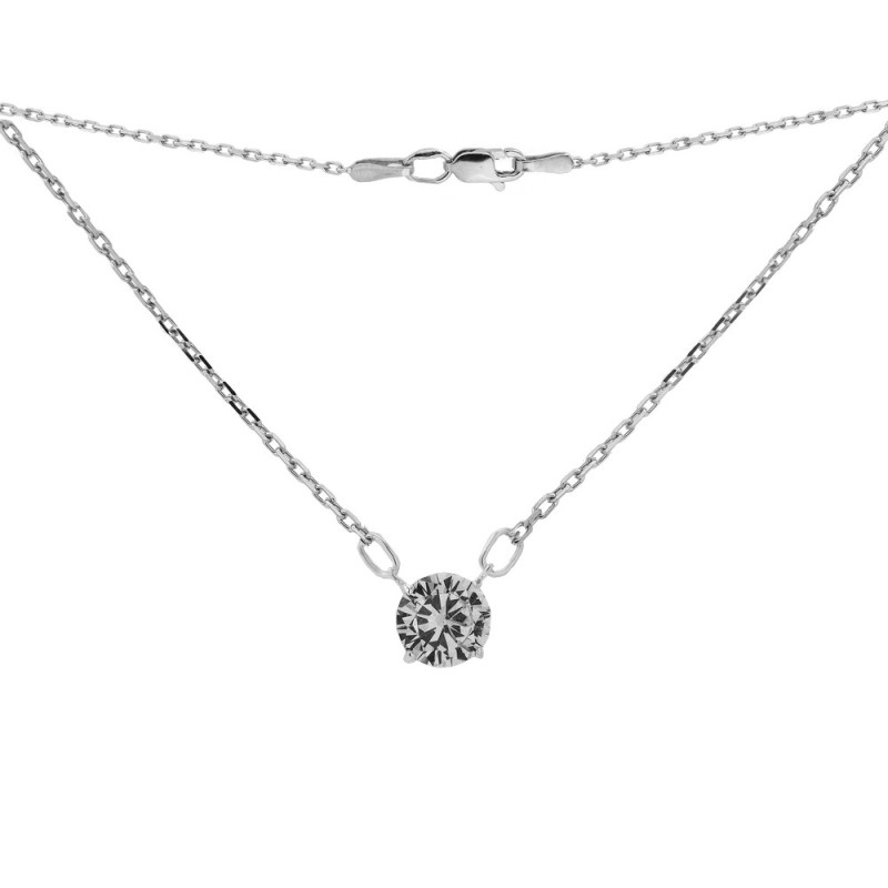 Серебряное колье со вставкам S078-10