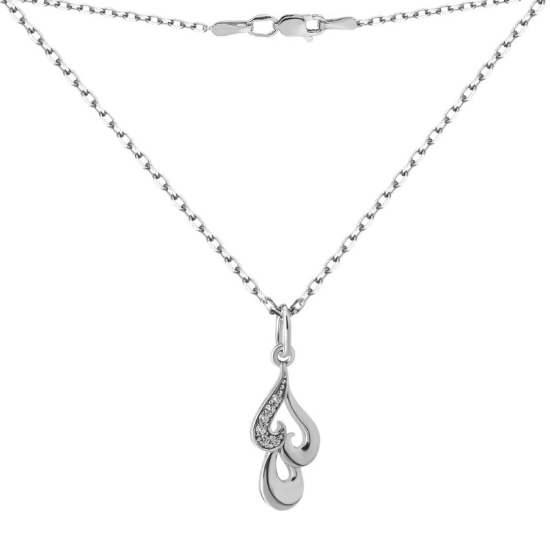 Necklace with cubic zirconia S084-10