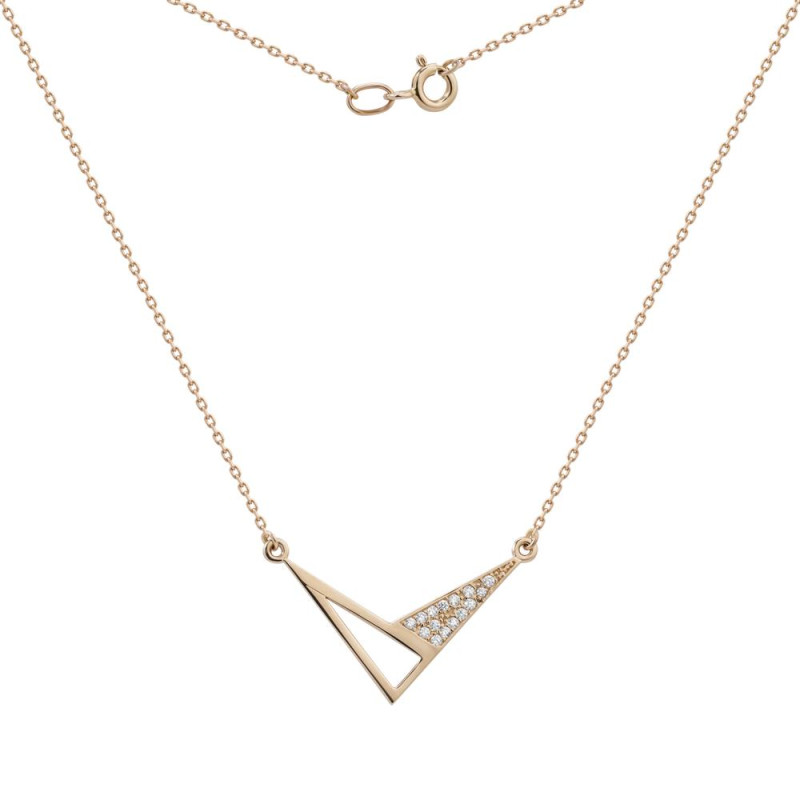 Золотое колье с фианитом G038CZ-10.