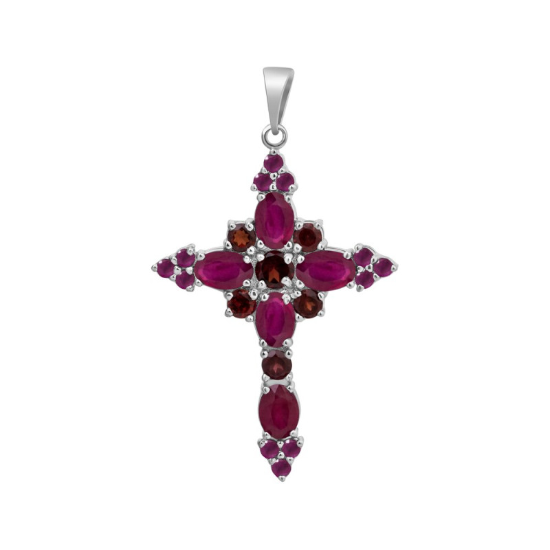 Silver pendant with ruby 177-4441