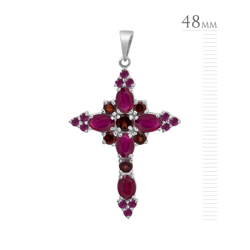 Silver pendant with ruby 177-4441