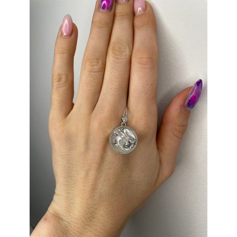 Серебряный кулон Телец с перламутром S147