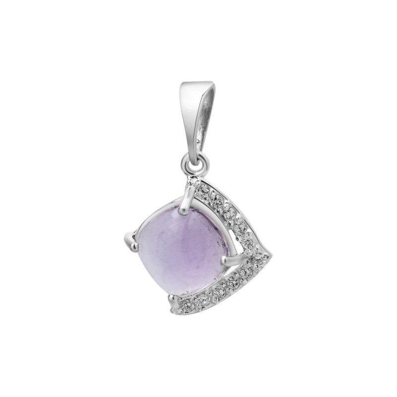 Silver pendant with pink amethyst 152-6310