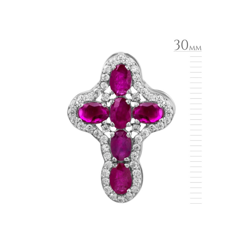 Серебряный кулон с натуральным рубином 192-4410