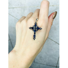 Серебряный кулон с сапфиром 177-31