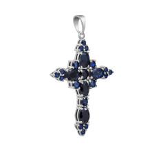 Серебряный кулон с сапфиром 177-31
