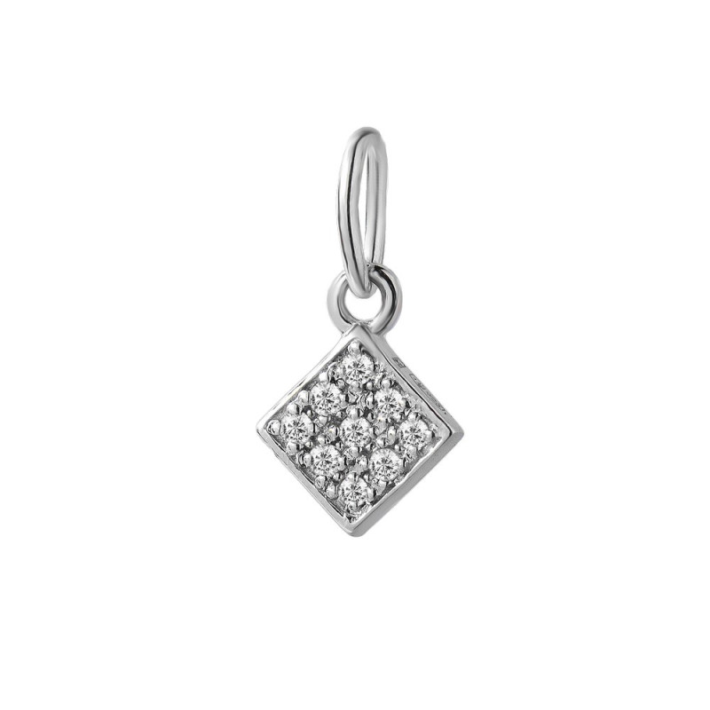 Silver Diamond Pendant B009-10